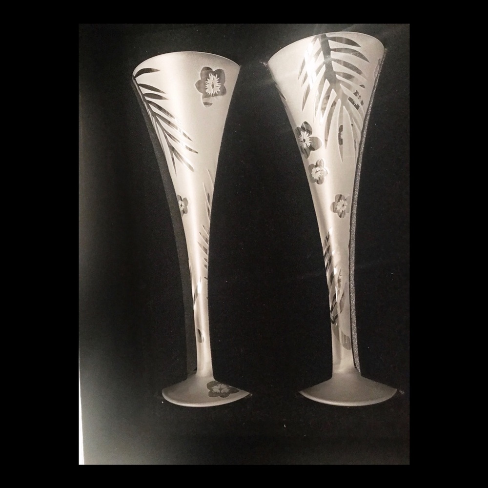 Michael Weems crystal etched flutes